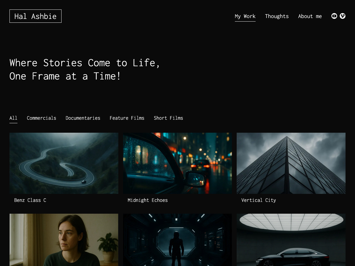 Video Film Portfolio Screenshot